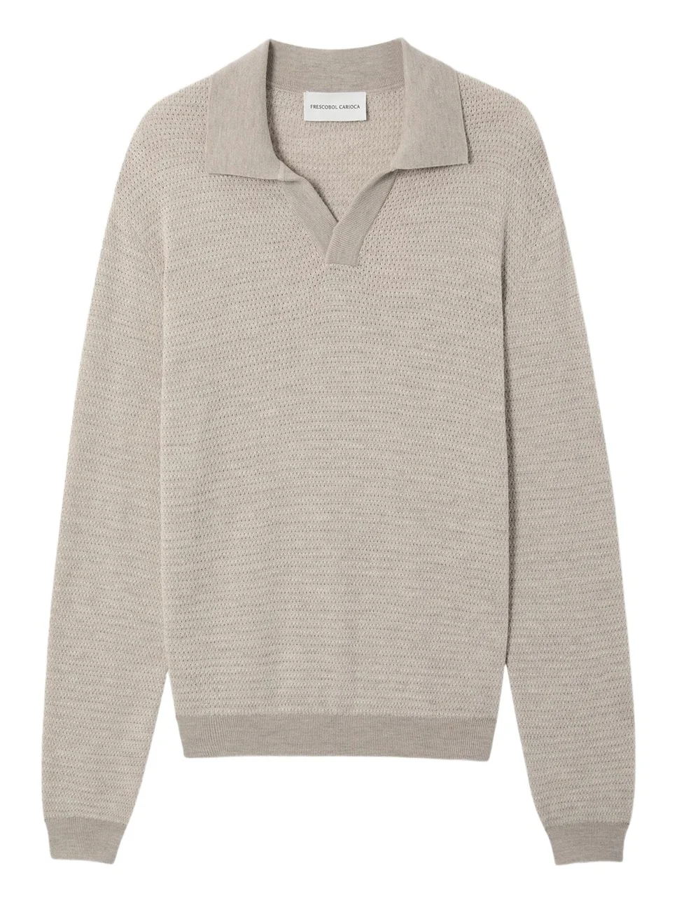 Frescobol Carioca Men's Wool Knit Johnny-Collar Polo Sweater