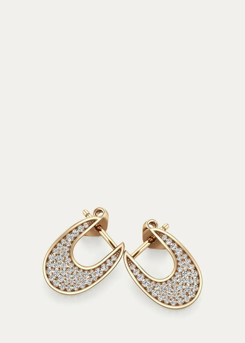 Bhansali 18K Yellow Gold Diamond U-Hoop Earrings | Thumbnail 2 Bhansali 18K Yellow Gold Diamond U-Hoop Earrings | Thumbnail 2
