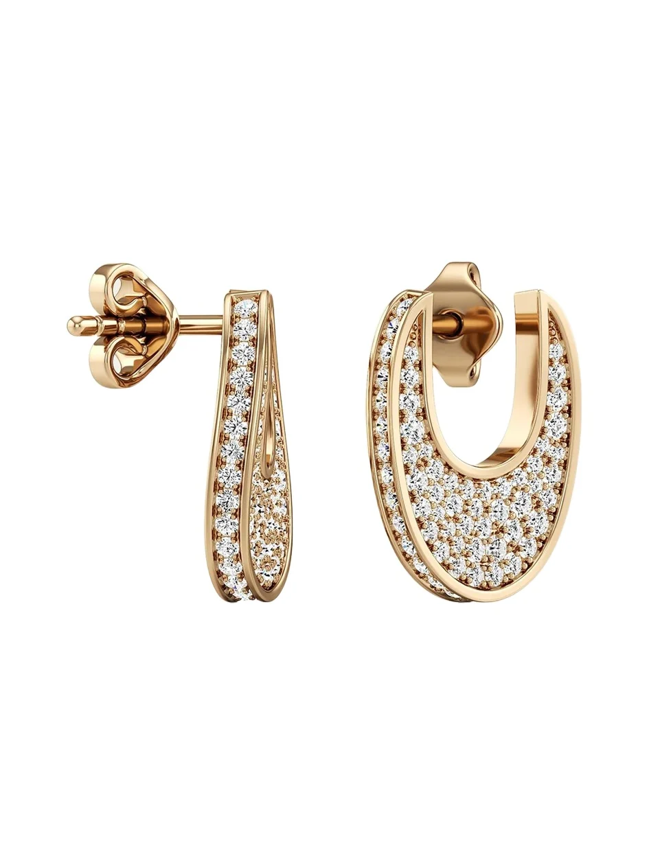 Bhansali 18K Yellow Gold Diamond U-Hoop Earrings