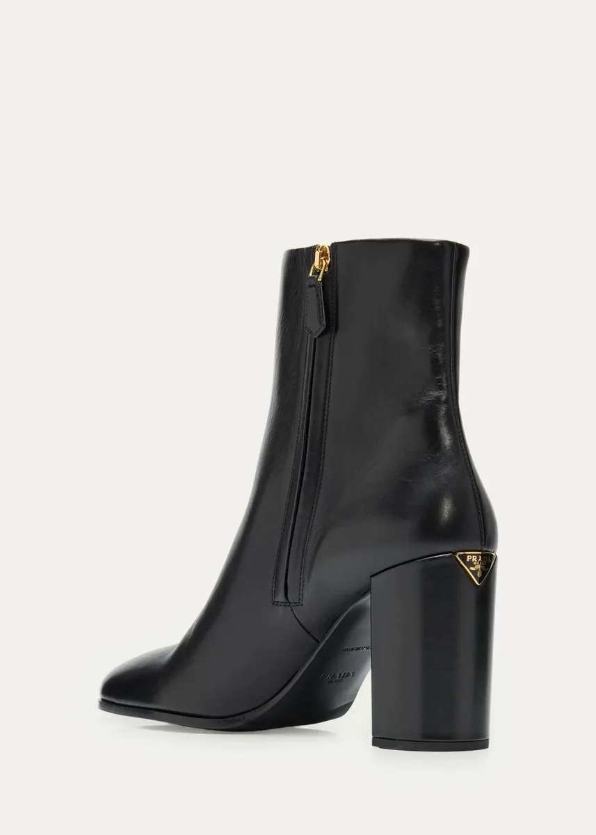 Prada 85mm Triangle Logo Leather Ankle Boots | Thumbnail 4 Prada 85mm Triangle Logo Leather Ankle Boots | Thumbnail 4