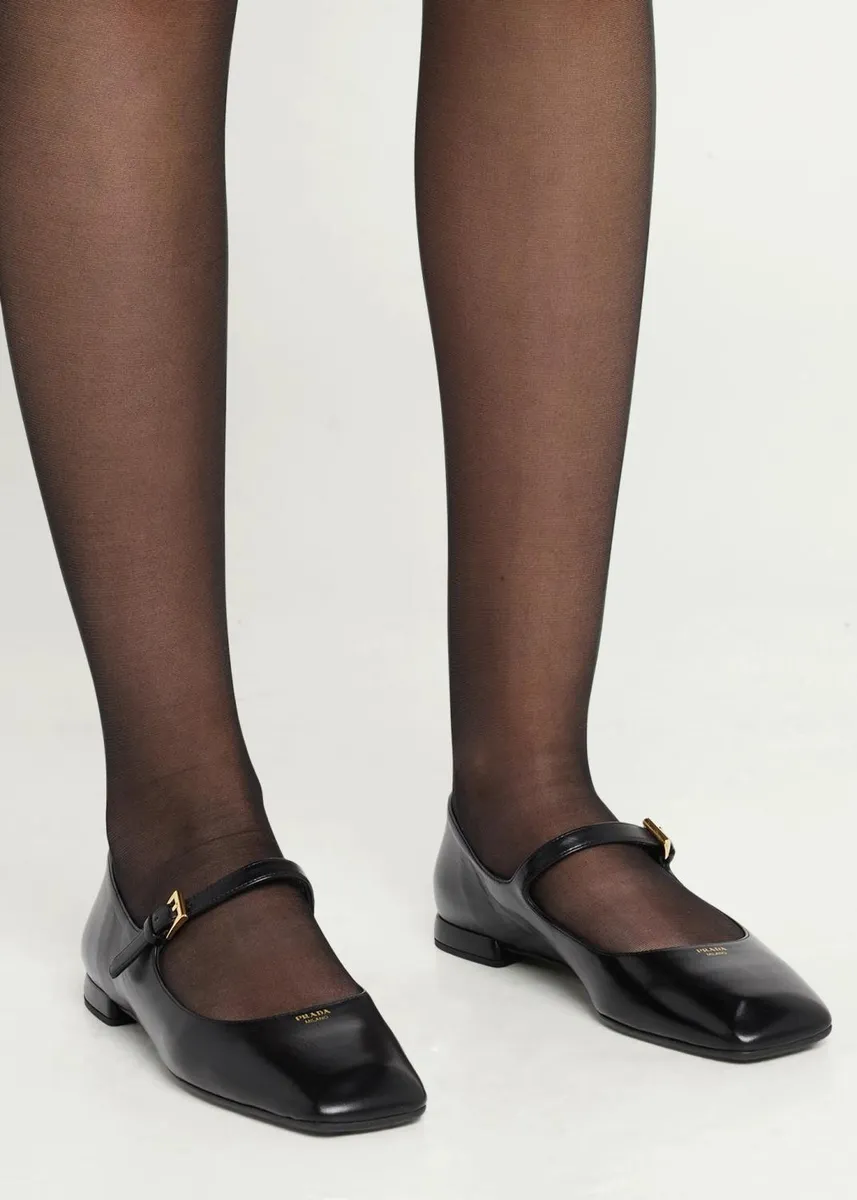 Prada Leather Mary Jane Ballerina Flats | Thumbnail 2