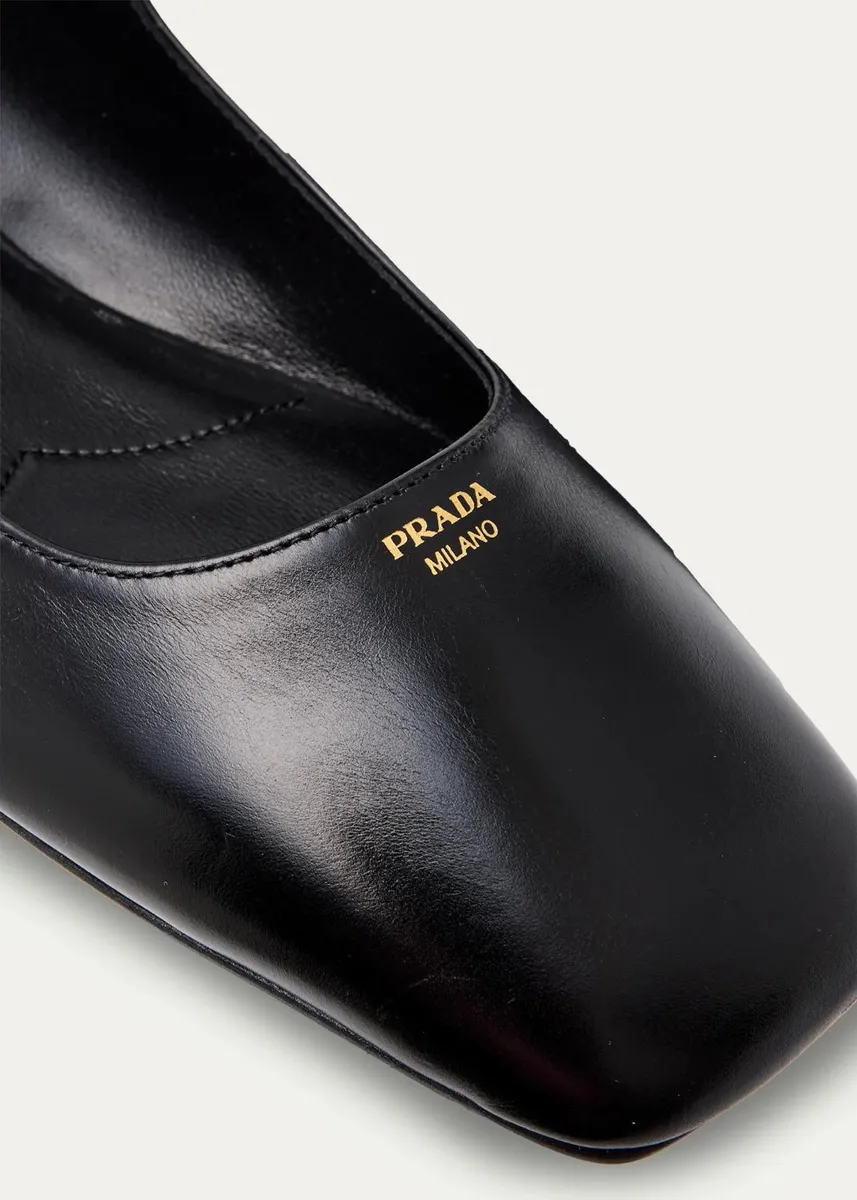 Prada Leather Mary Jane Ballerina Flats | Thumbnail 5