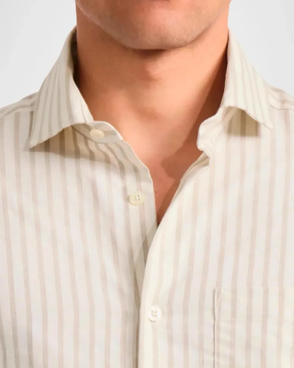 Frescobol Carioca Men's Emilio Cotton Pinstripe Button-Front Shirt | Thumbnail 4 Frescobol Carioca Men's Emilio Cotton Pinstripe Button-Front Shirt | Thumbnail 4