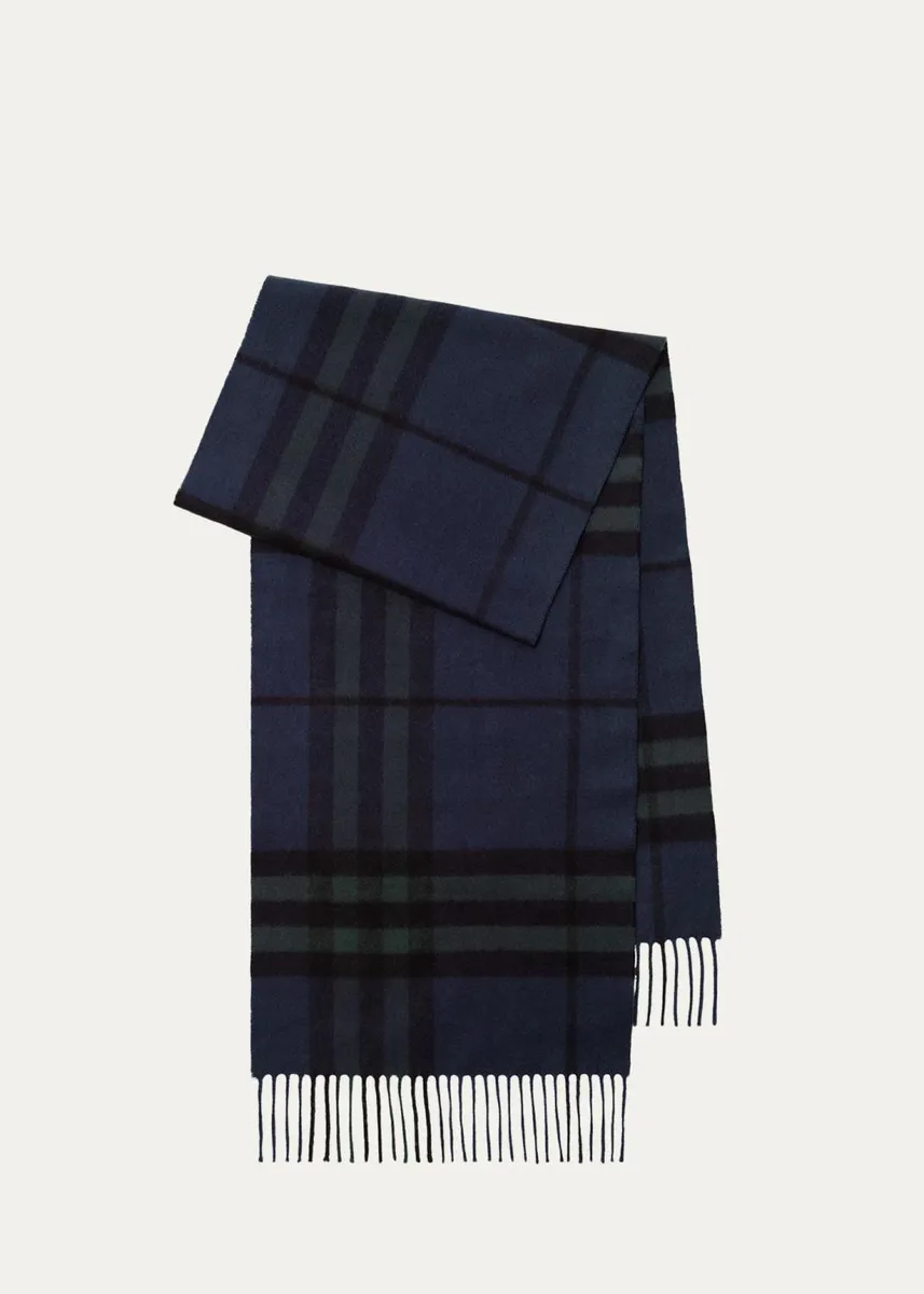 Burberry Men's Giant Check Cashmere Scarf | Thumbnail 2 Burberry Men's Giant Check Cashmere Scarf | Thumbnail 2