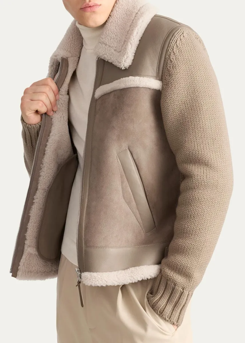 Mackage Men's Torrian Suede Shearling Jacket | Thumbnail 4 Mackage Men's Torrian Suede Shearling Jacket | Thumbnail 4