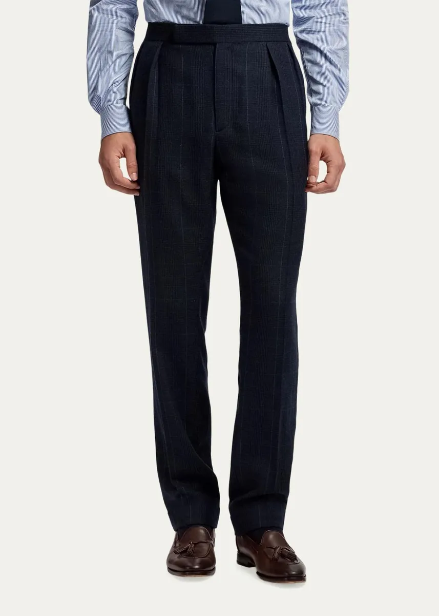 Ralph Lauren Purple Label Men's Gregory Hand-Tailored Cashmere Pleated Trousers | Thumbnail 4 Ralph Lauren Purple Label Men's Gregory Hand-Tailored Cashmere Pleated Trousers | Thumbnail 4