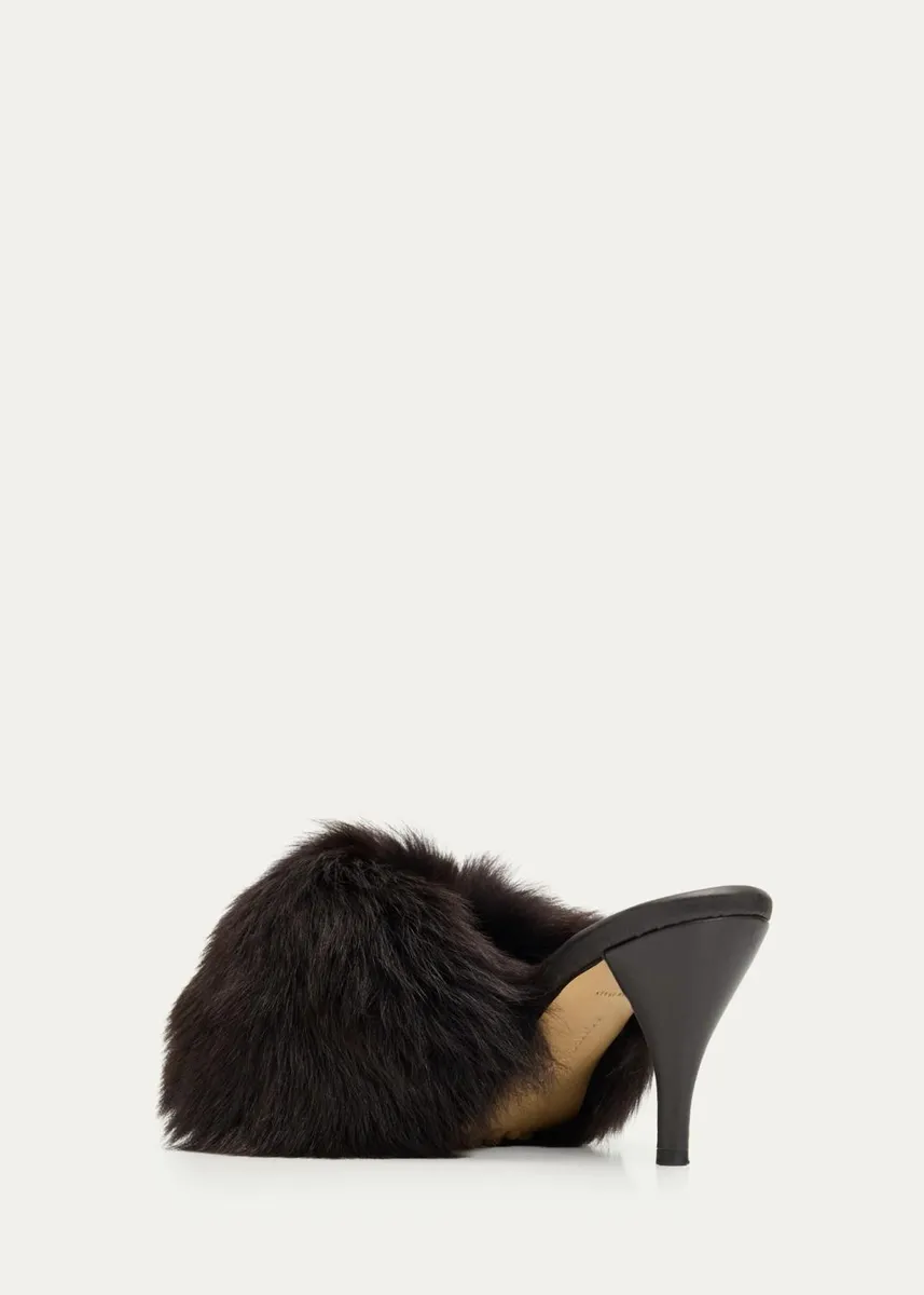 Bottega Veneta 75MM Cherry Shearling & Leather Mules | Thumbnail 4 Bottega Veneta 75MM Cherry Shearling & Leather Mules | Thumbnail 4