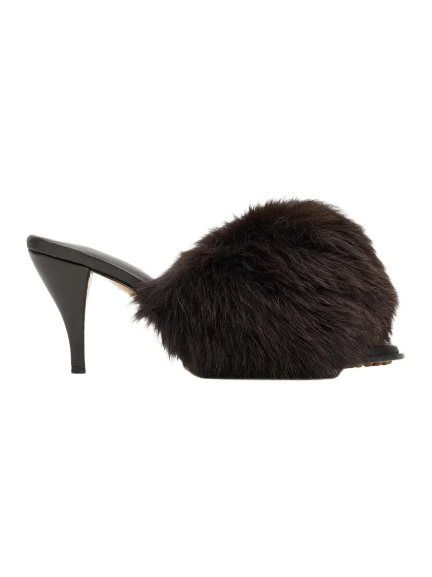 Bottega Veneta 75MM Cherry Shearling & Leather Mules
