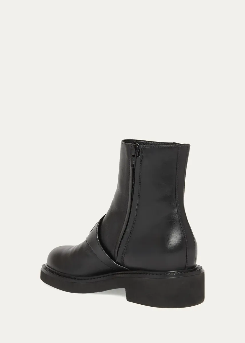 Valentino Garavani VLogo Embossed Leather Ankle Boots | Thumbnail 2