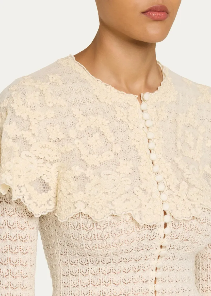 Sea Chandra Lace Capelet Open-Knit Cardigan | Thumbnail 5