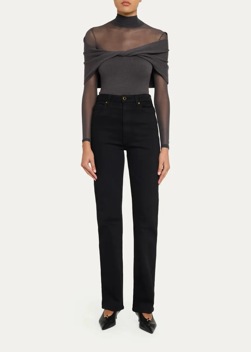 SEROYA Oak Mesh Knit Twist-Front Top | Thumbnail 2 SEROYA Oak Mesh Knit Twist-Front Top | Thumbnail 2