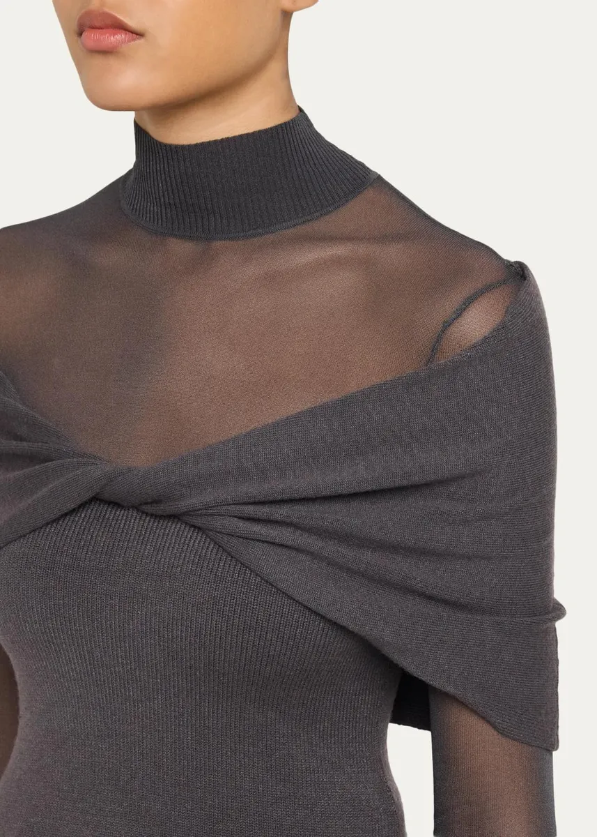 SEROYA Oak Mesh Knit Twist-Front Top | Thumbnail 5 SEROYA Oak Mesh Knit Twist-Front Top | Thumbnail 5