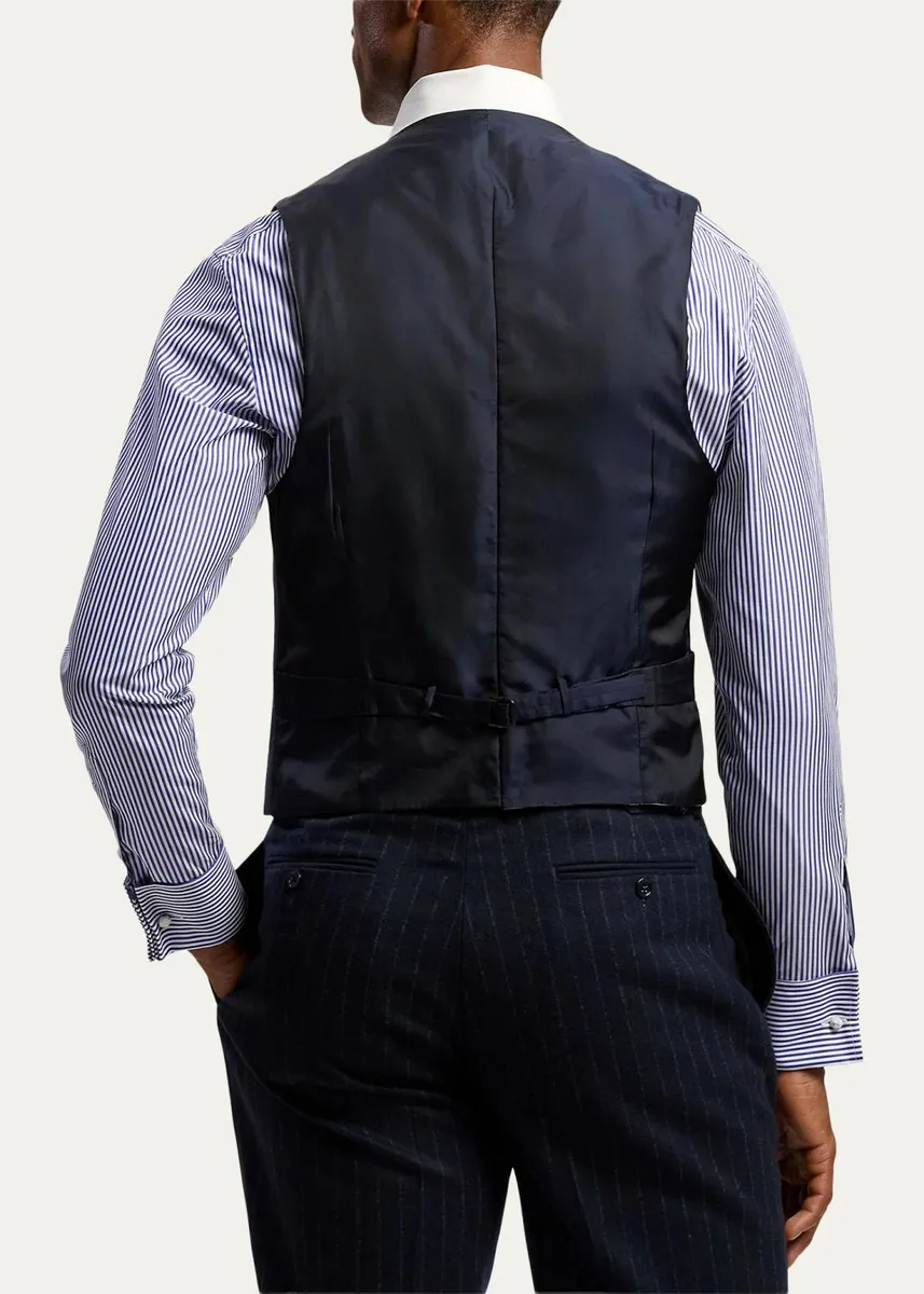 Ralph Lauren Purple Label Men's Hand-Tailored Chalk-Stripe Vest | Thumbnail 3 Ralph Lauren Purple Label Men's Hand-Tailored Chalk-Stripe Vest | Thumbnail 3