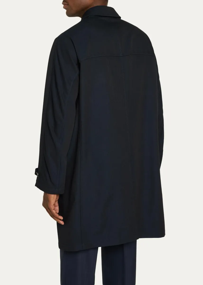 Brioni Men's Wool-Blend Mid-Length Car Coat | Thumbnail 3