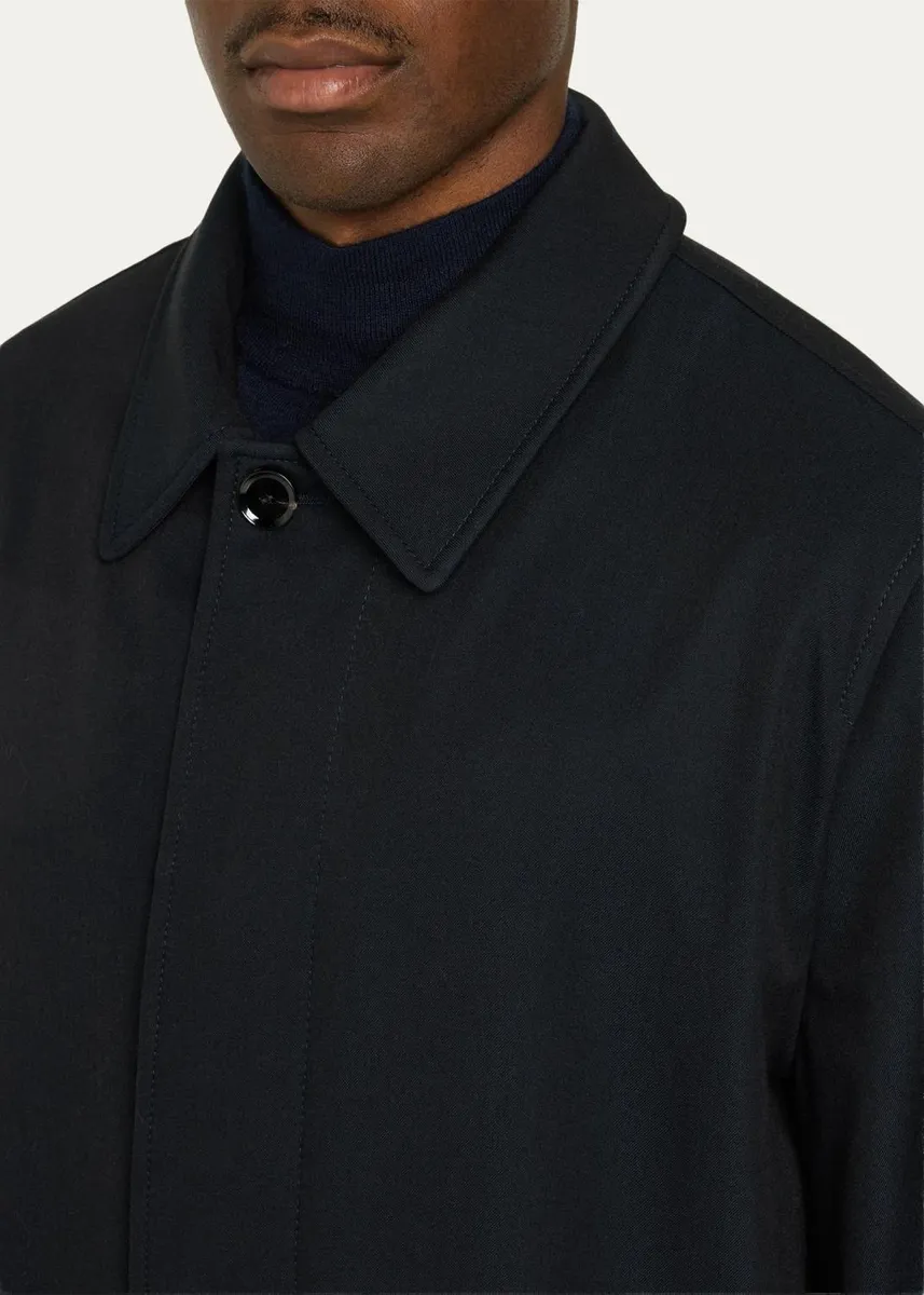 Brioni Men's Wool-Blend Mid-Length Car Coat | Thumbnail 5