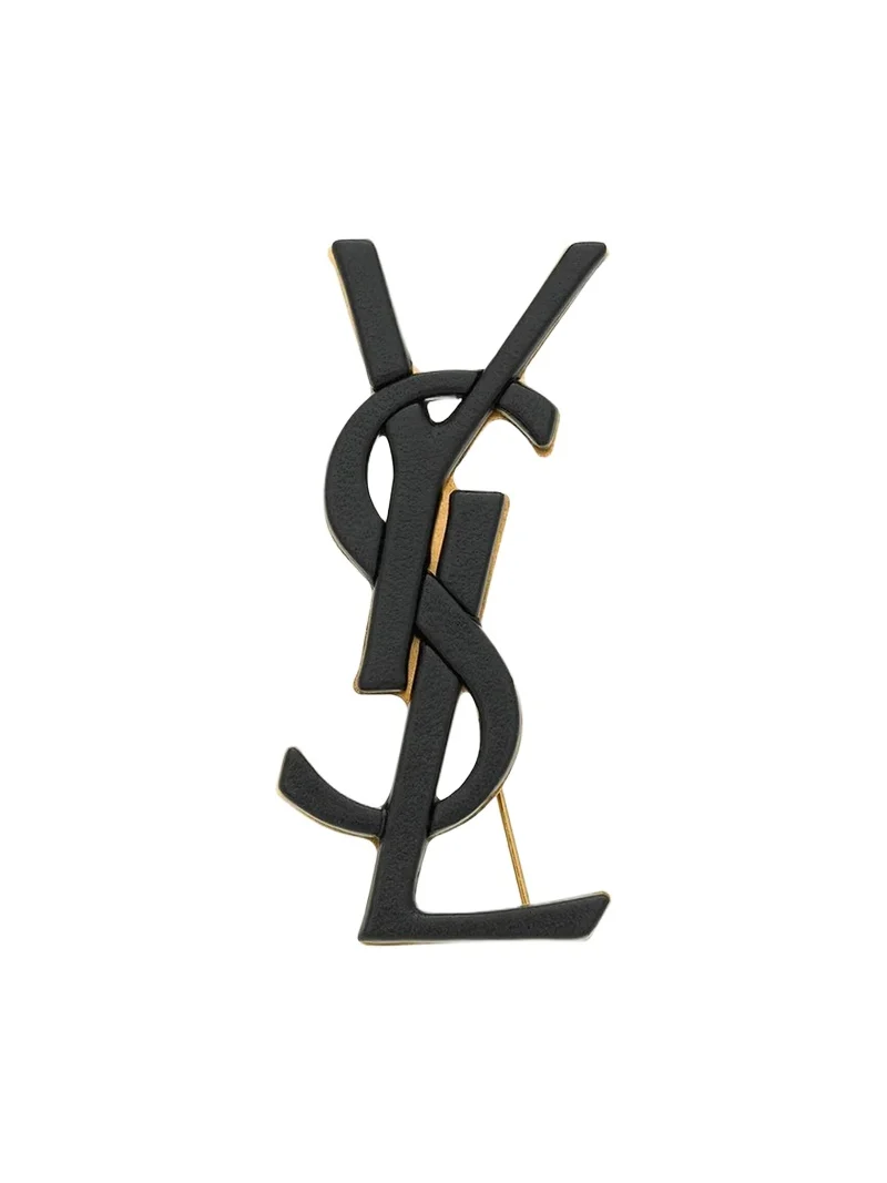 YSL Leather-Covered Brooch