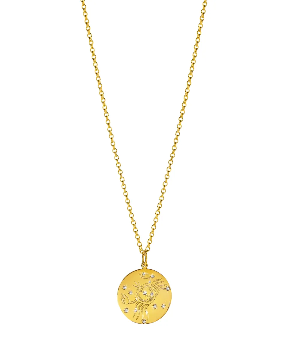 VERDURA 18K Yellow Gold Diamond Zodiac Necklace, Cancer | Thumbnail 2 VERDURA 18K Yellow Gold Diamond Zodiac Necklace, Cancer | Thumbnail 2