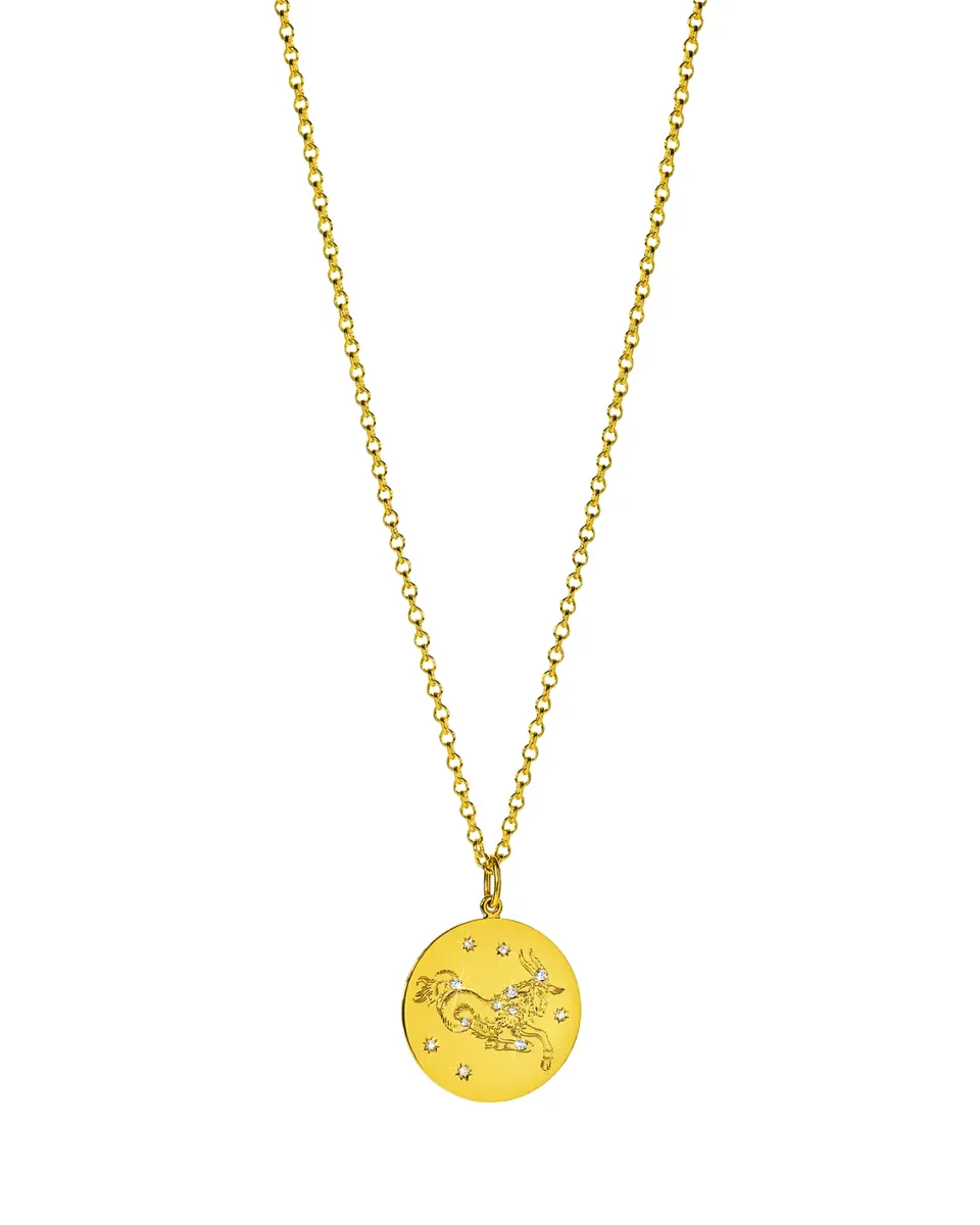 VERDURA 18K Yellow Gold Diamond Zodiac Necklace, Capricorn | Thumbnail 2 VERDURA 18K Yellow Gold Diamond Zodiac Necklace, Capricorn | Thumbnail 2