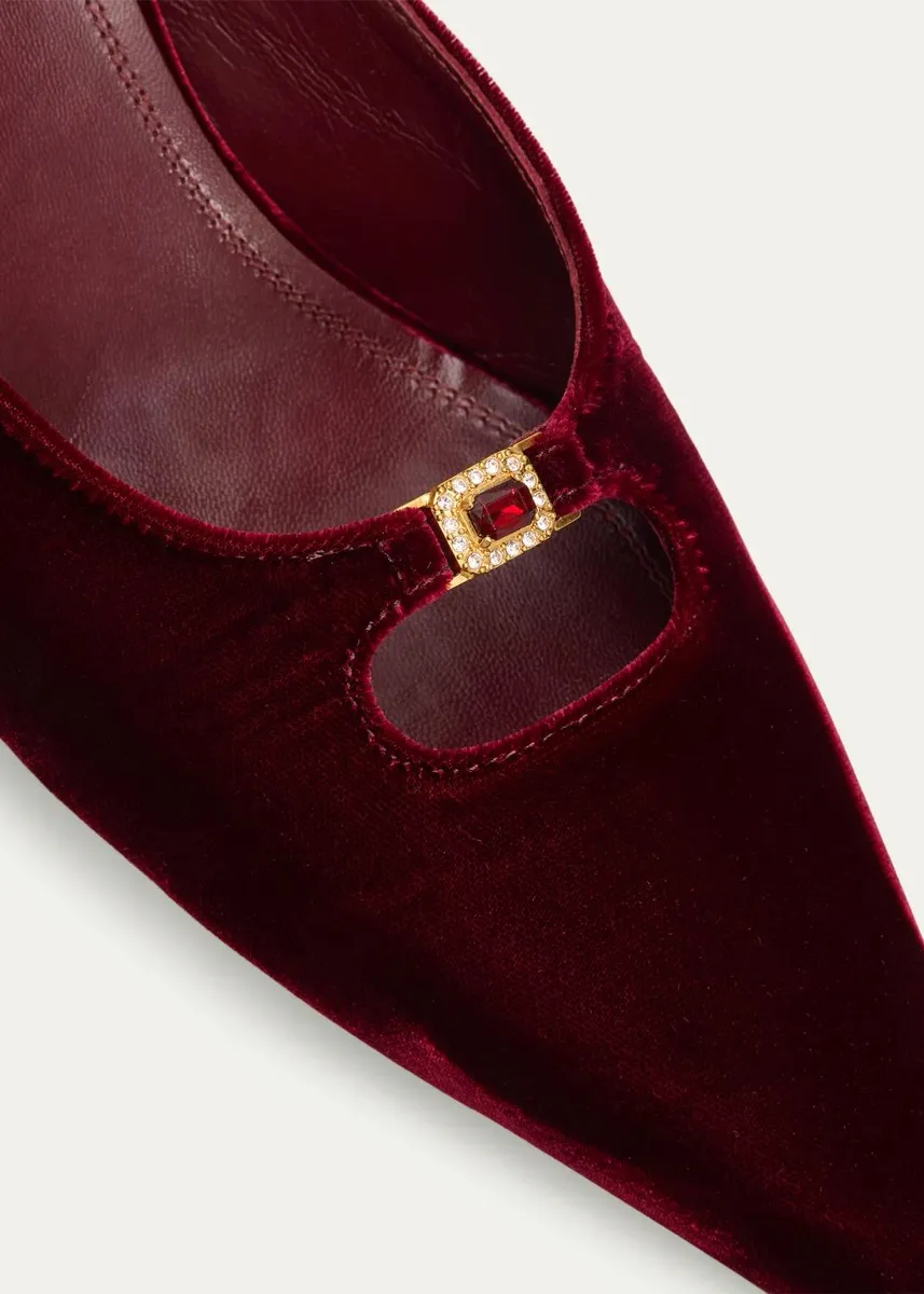 NODALETO 50mm Velvet Kitten-Heel Mules | Thumbnail 5 NODALETO 50mm Velvet Kitten-Heel Mules | Thumbnail 5