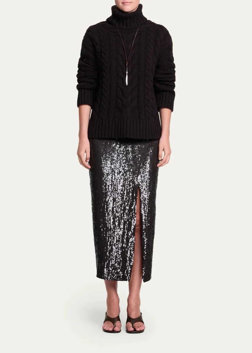TWP Ladylike Sequined Slit Midi Skirt | Thumbnail 2 TWP Ladylike Sequined Slit Midi Skirt | Thumbnail 2