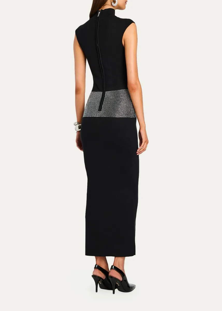 Retrofête Leontine Embellished Mock-Neck Midi Dress | Thumbnail 3 Retrofête Leontine Embellished Mock-Neck Midi Dress | Thumbnail 3