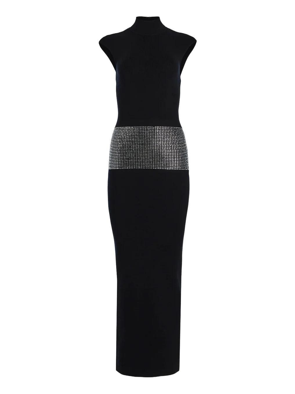 Leontine Embellished Mock-Neck Midi Dress