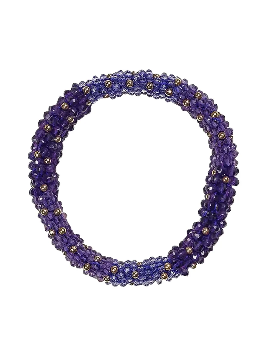 14K Yellow Gold, Amethyst & Zircon Bracelet 14K Yellow Gold, Amethyst & Zircon Bracelet