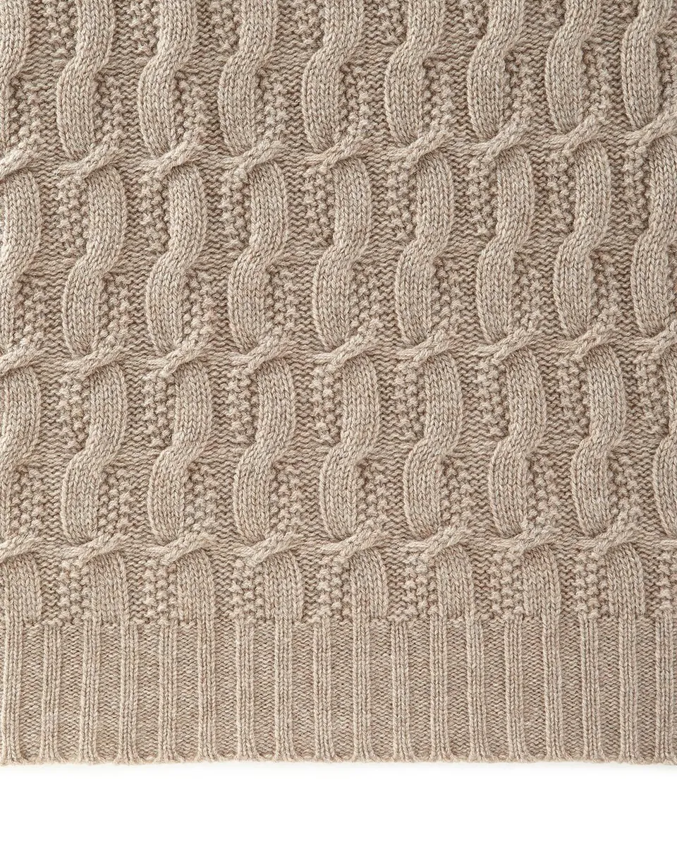 Sofia Cashmere Seed-Stitch Cable Throw | Thumbnail 2 Sofia Cashmere Seed-Stitch Cable Throw | Thumbnail 2