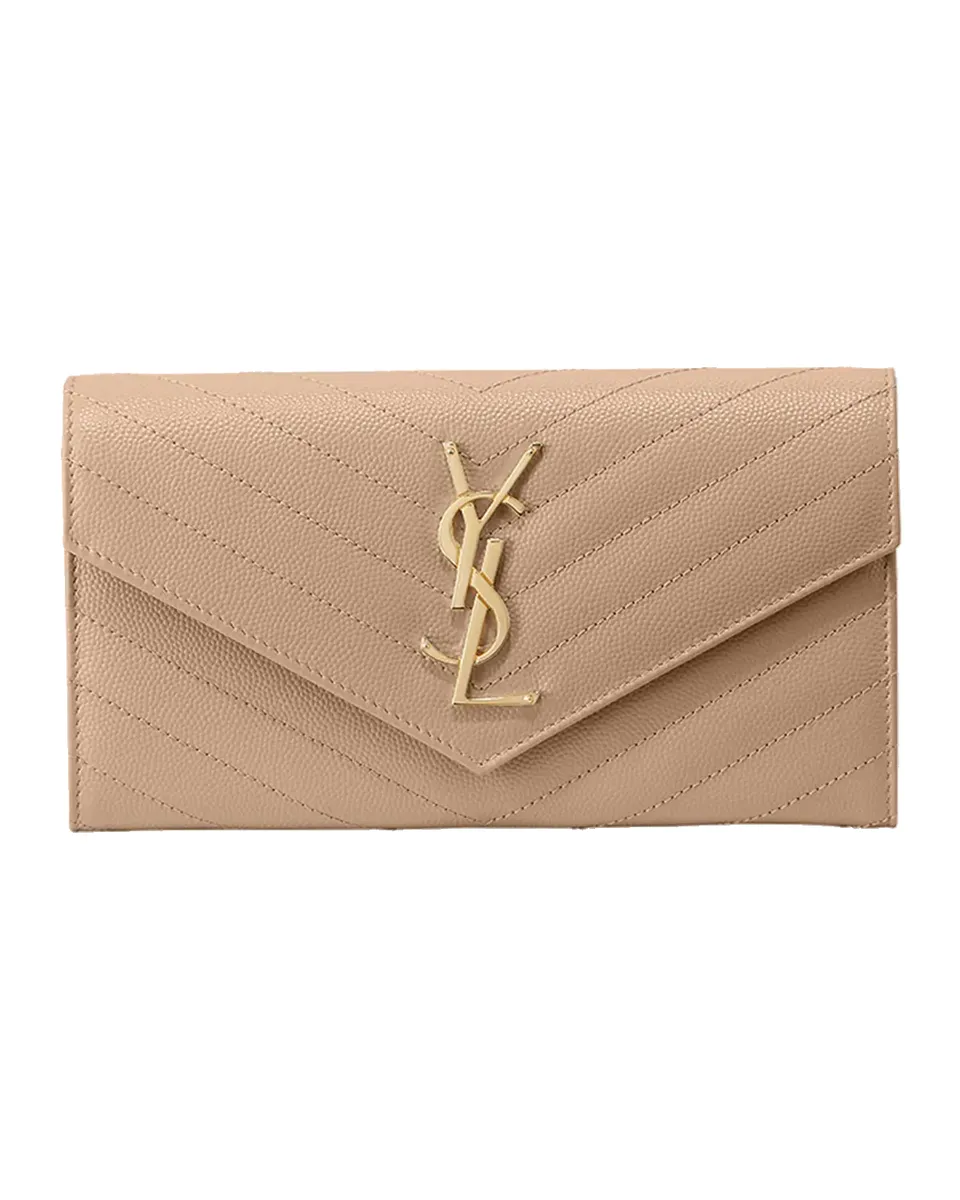 Saint Laurent Cassandre YSL Monogram Large Flap Wallet in Grained Leather | Thumbnail 2 Saint Laurent Cassandre YSL Monogram Large Flap Wallet in Grained Leather | Thumbnail 2