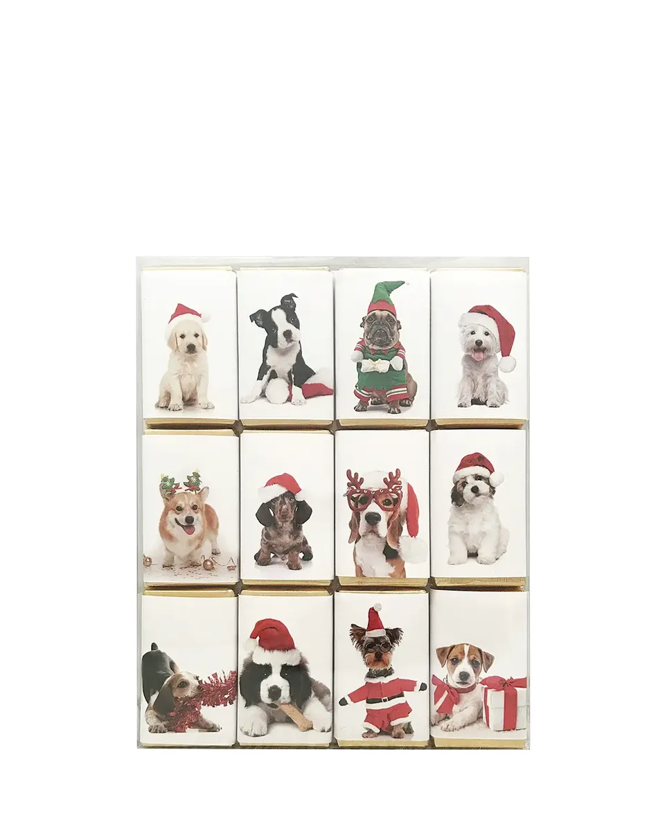 House of Dorchester Christmas Dogs In Hats 12-Piece Milk Chocolate Slims | Thumbnail 2 House of Dorchester Christmas Dogs In Hats 12-Piece Milk Chocolate Slims | Thumbnail 2