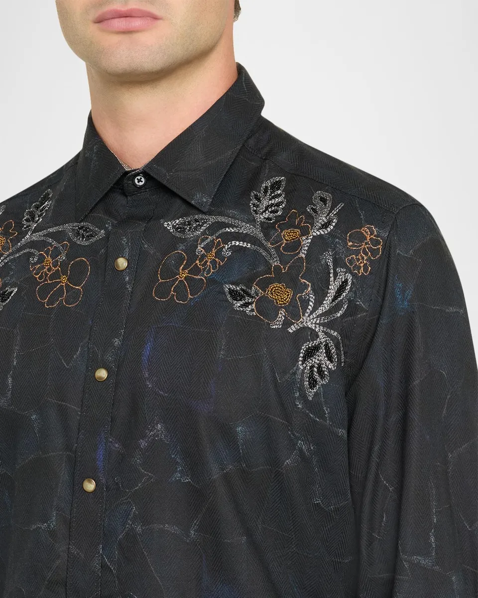 Robert Graham Men's Faraday Hand-Embroidered Western Shirt | Thumbnail 5 Robert Graham Men's Faraday Hand-Embroidered Western Shirt | Thumbnail 5