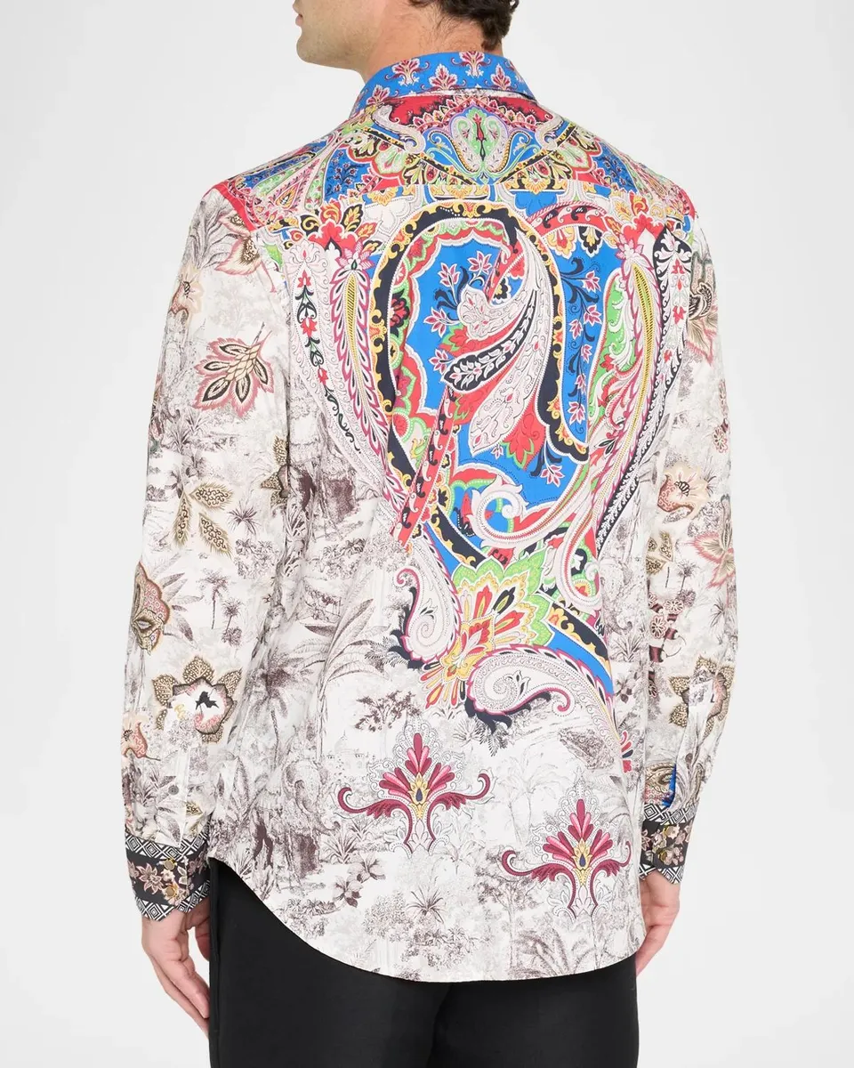 Robert Graham Men's Zamore Silk Button-Down Shirt | Thumbnail 3 Robert Graham Men's Zamore Silk Button-Down Shirt | Thumbnail 3