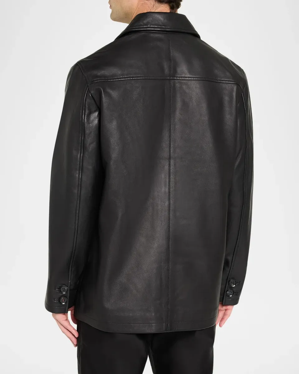 Robert Graham x Rocky Men's Printed-Lining Leather Car Coat | Thumbnail 3 Robert Graham x Rocky Men's Printed-Lining Leather Car Coat | Thumbnail 3