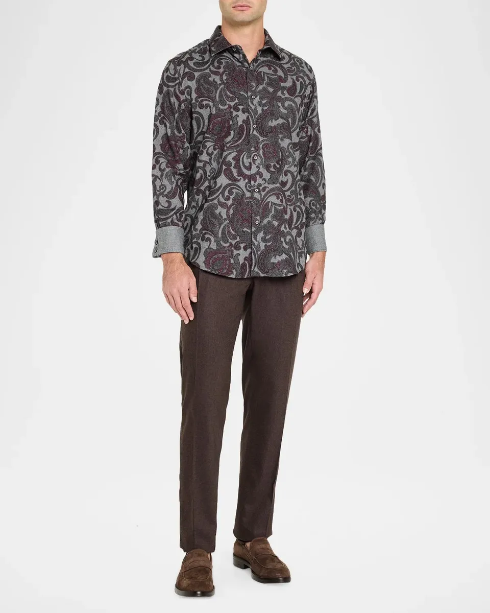 Robert Graham Men's Furman Cotton Paisley Button-Front Shirt | Thumbnail 2