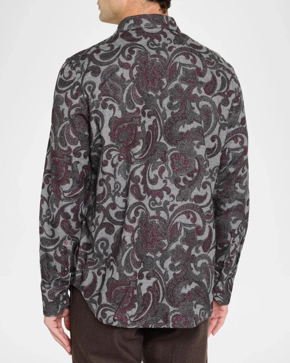Robert Graham Men's Furman Cotton Paisley Button-Front Shirt | Thumbnail 3
