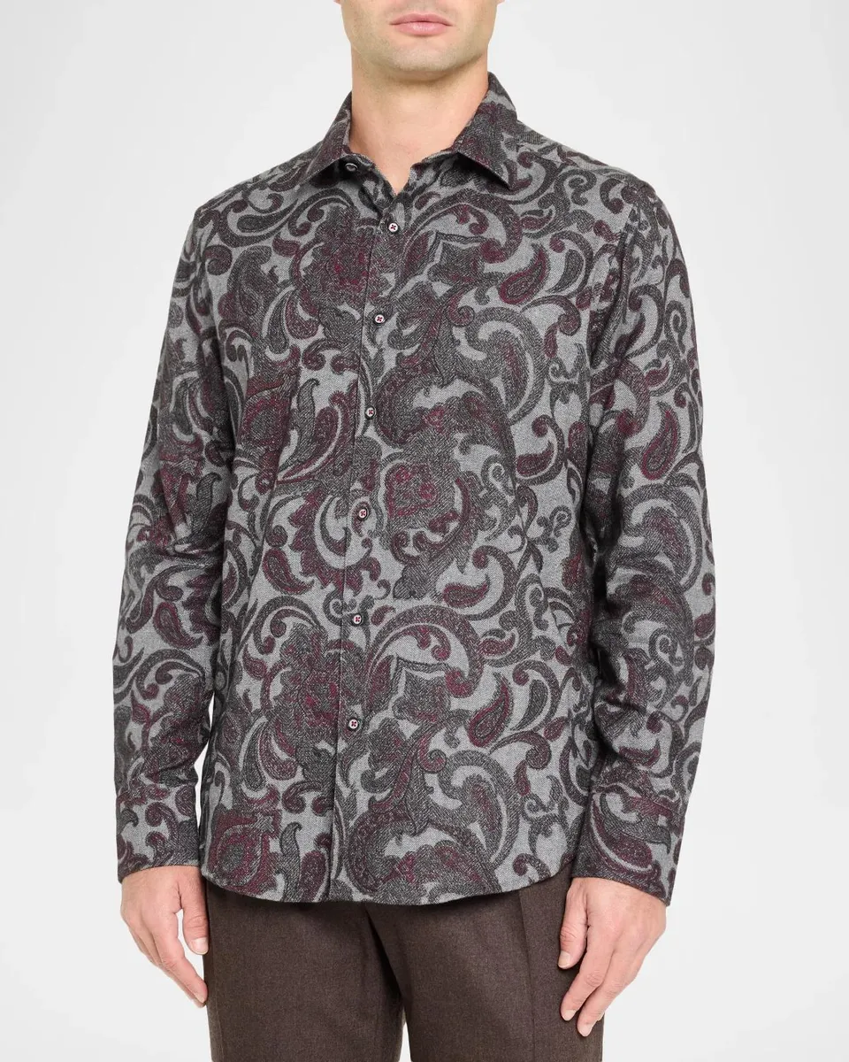 Robert Graham Men's Furman Cotton Paisley Button-Front Shirt | Thumbnail 4