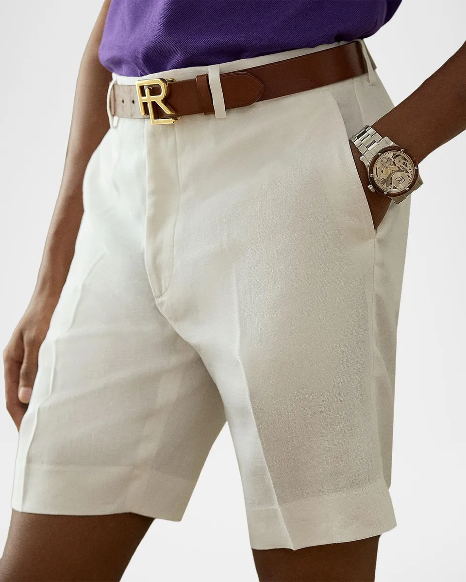 Ralph Lauren Purple Label Men's Gregory Hand-Tailored Linen Shorts | Thumbnail 5 Ralph Lauren Purple Label Men's Gregory Hand-Tailored Linen Shorts | Thumbnail 5