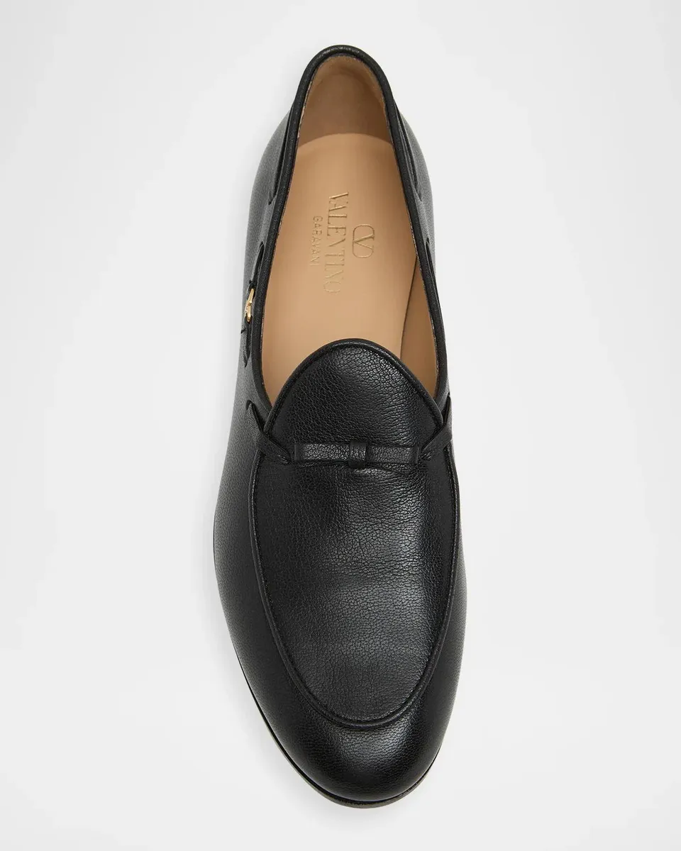 Valentino Garavani Men's Logo Leather Boat Shoes | Thumbnail 5 Valentino Garavani Men's Logo Leather Boat Shoes | Thumbnail 5