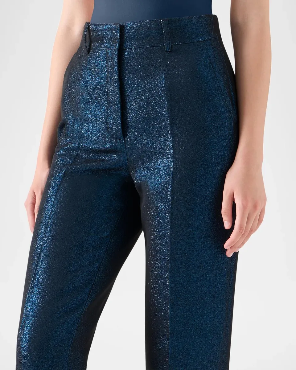 Akris punto Feryn Metallic Cotton-Blend Straight-Leg Crop Pants | Thumbnail 5
