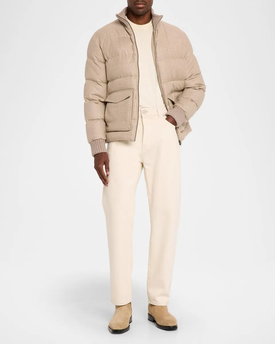 HERNO Men's Wool Tweed Quilted Bomber Jacket | Thumbnail 2 HERNO Men's Wool Tweed Quilted Bomber Jacket | Thumbnail 2