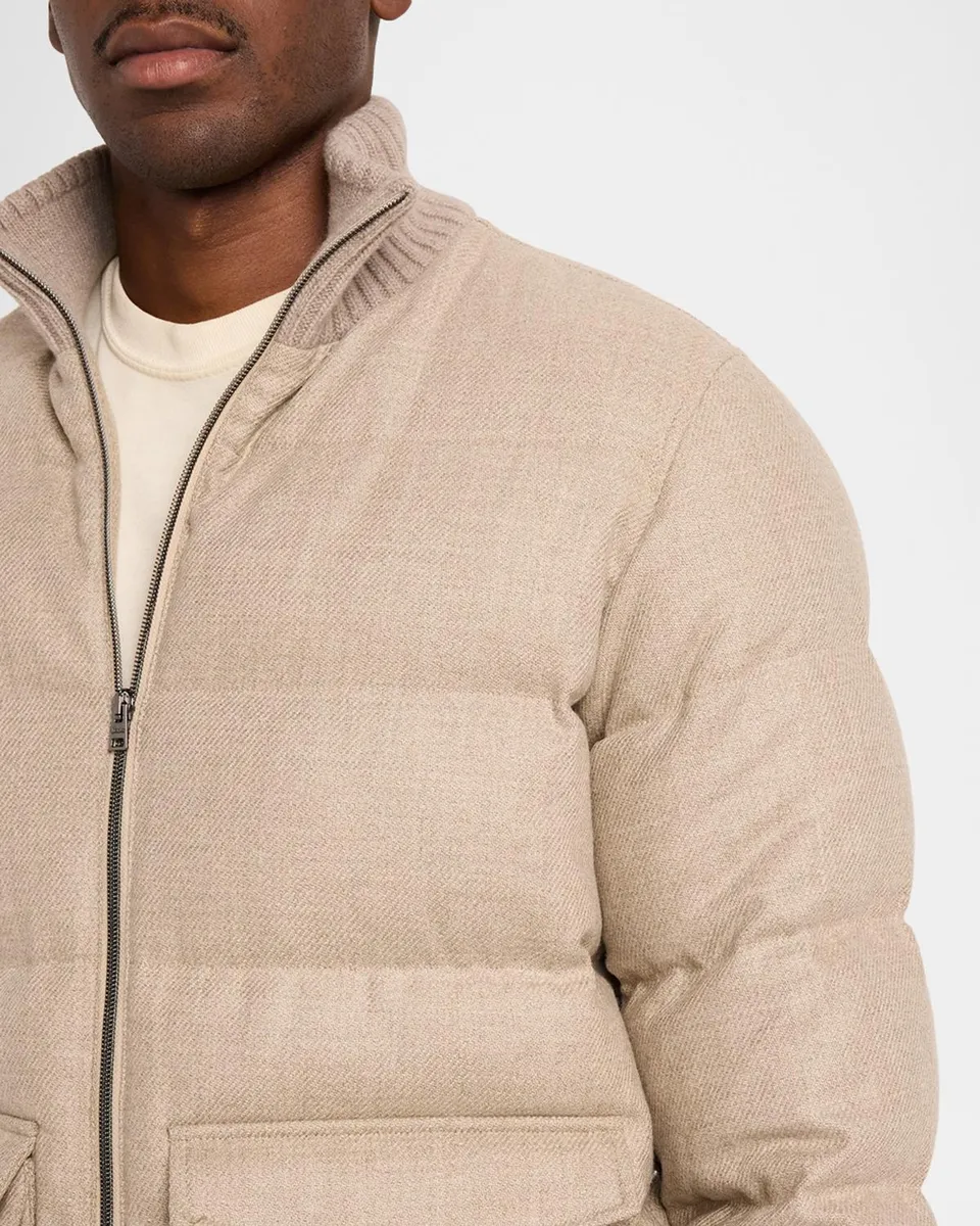 HERNO Men's Wool Tweed Quilted Bomber Jacket | Thumbnail 5 HERNO Men's Wool Tweed Quilted Bomber Jacket | Thumbnail 5