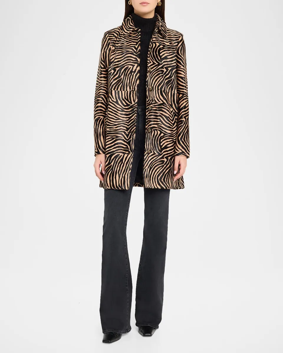 Veronica Beard Shelley Zebra Calf Hair Dickey Coat | Thumbnail 2 Veronica Beard Shelley Zebra Calf Hair Dickey Coat | Thumbnail 2