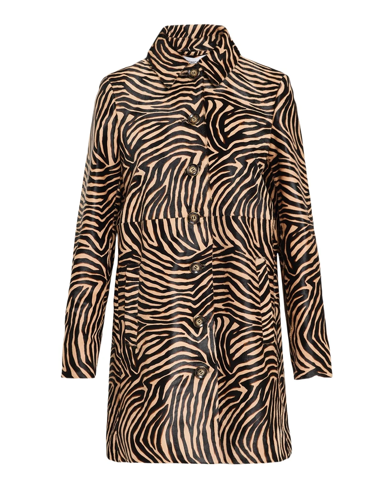 Veronica Beard Shelley Zebra Calf Hair Dickey Coat