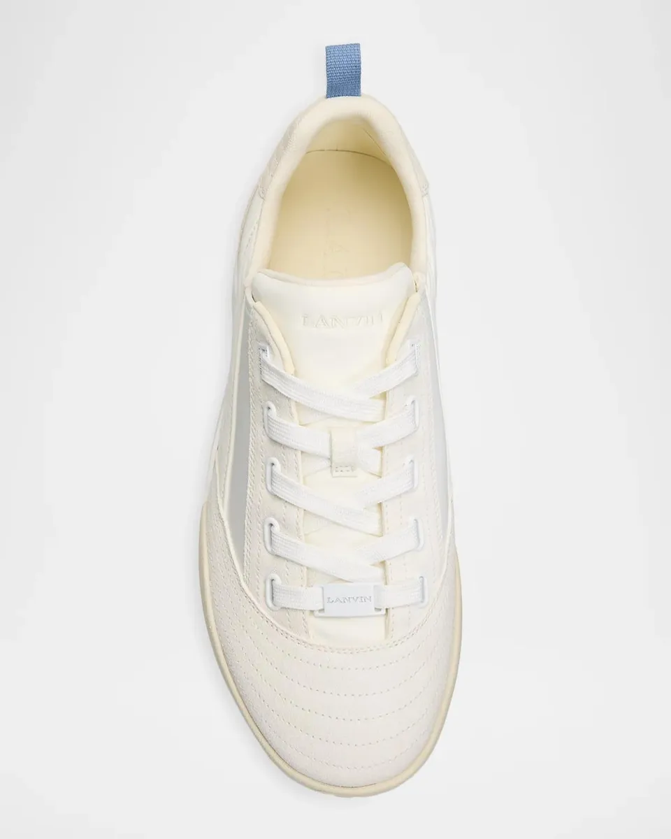 Lanvin Men's Suede & Leather Quilted Runner Sneakers | Thumbnail 5 Lanvin Men's Suede & Leather Quilted Runner Sneakers | Thumbnail 5