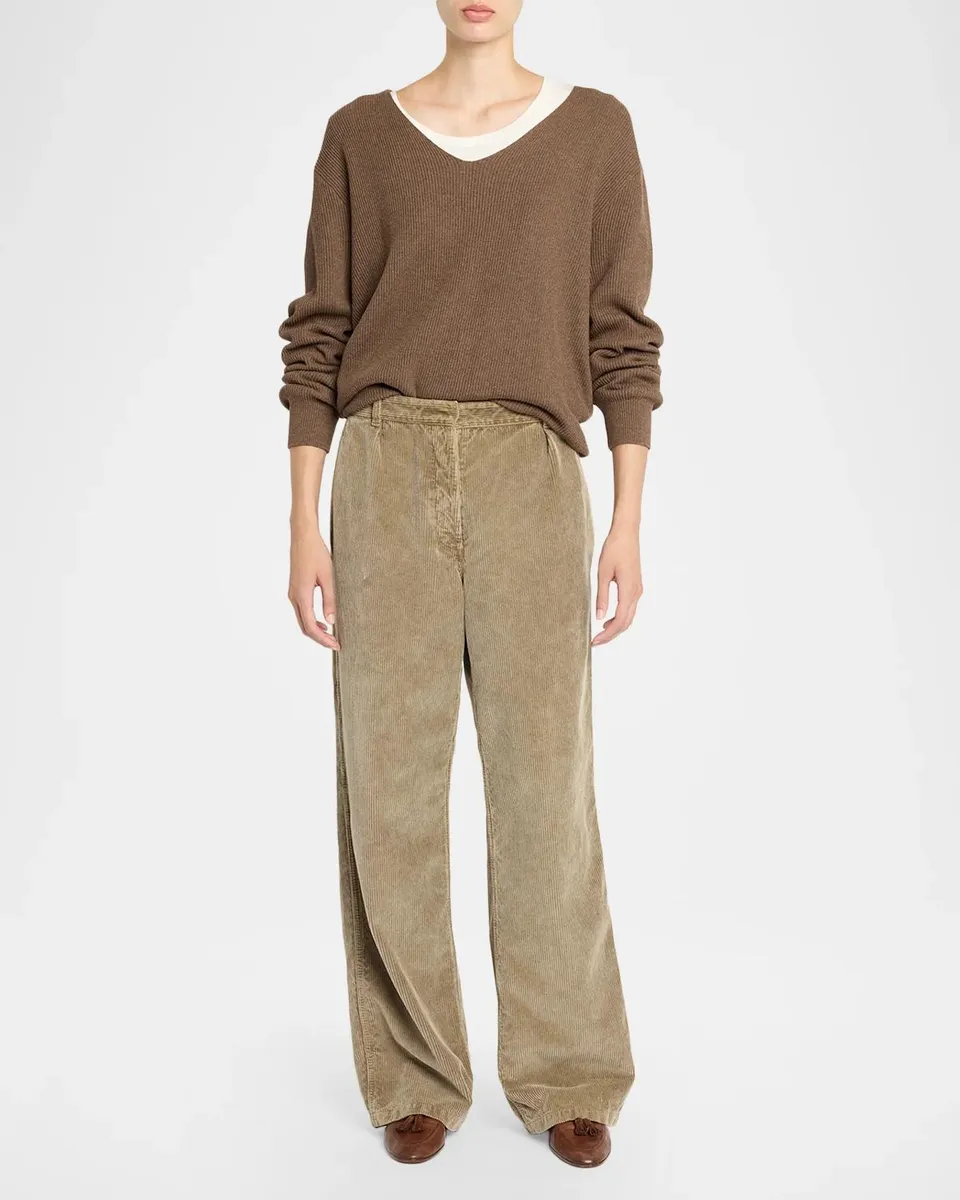 The Row Adler Corduroy Pleated Relaxed-Leg Pants | Thumbnail 2 The Row Adler Corduroy Pleated Relaxed-Leg Pants | Thumbnail 2