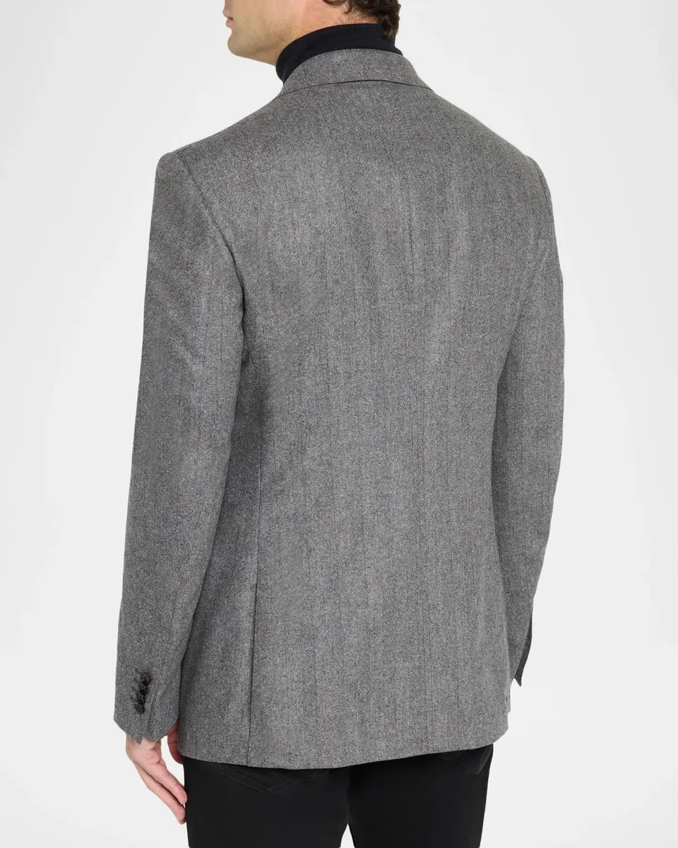 dunhill Men's Wool & Cashmere Herringbone Sport Coat | Thumbnail 3 dunhill Men's Wool & Cashmere Herringbone Sport Coat | Thumbnail 3
