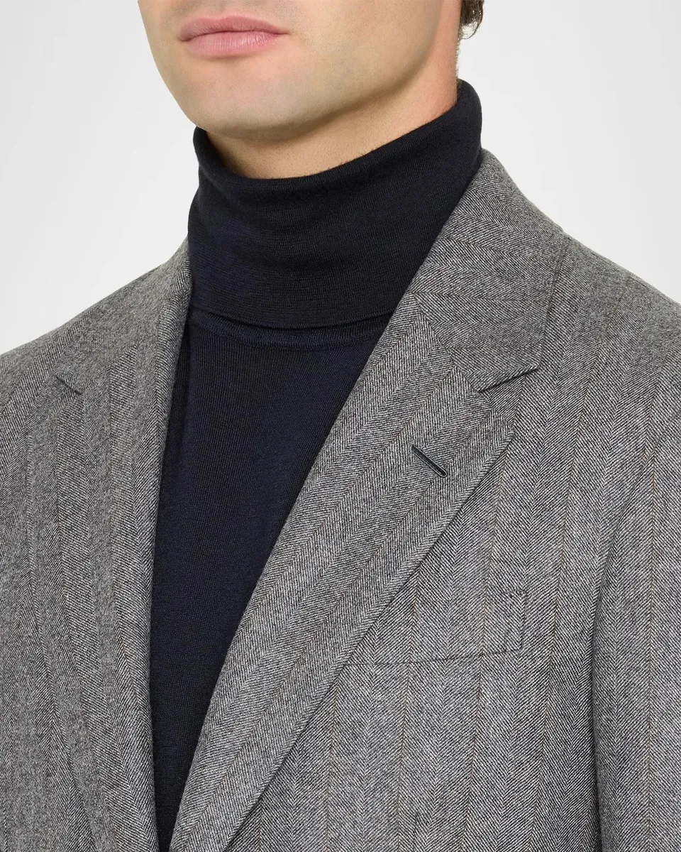 dunhill Men's Wool & Cashmere Herringbone Sport Coat | Thumbnail 5 dunhill Men's Wool & Cashmere Herringbone Sport Coat | Thumbnail 5