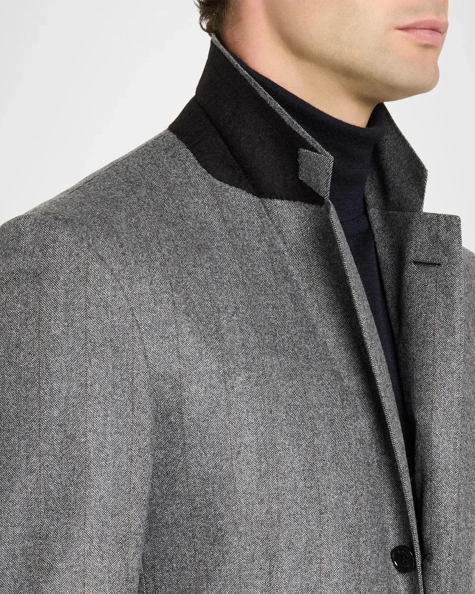 dunhill Men's Wool & Cashmere Herringbone Sport Coat | Thumbnail 7 dunhill Men's Wool & Cashmere Herringbone Sport Coat | Thumbnail 7
