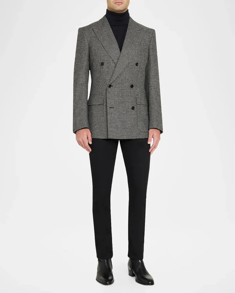 dunhill Men's Houndstooth Peak Lapel Double-Breasted Sport Coat | Thumbnail 2 dunhill Men's Houndstooth Peak Lapel Double-Breasted Sport Coat | Thumbnail 2