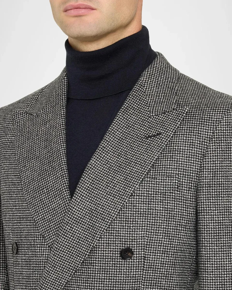 dunhill Men's Houndstooth Peak Lapel Double-Breasted Sport Coat | Thumbnail 5 dunhill Men's Houndstooth Peak Lapel Double-Breasted Sport Coat | Thumbnail 5